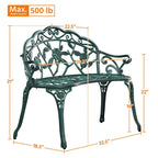 Yaheetech Banc en métal pour l'extérieur, Patio, Parc, Jardin - N/A