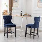 Tabouret de comptoir Carter 24 Wingback capitonné avec clous (lot de 2)