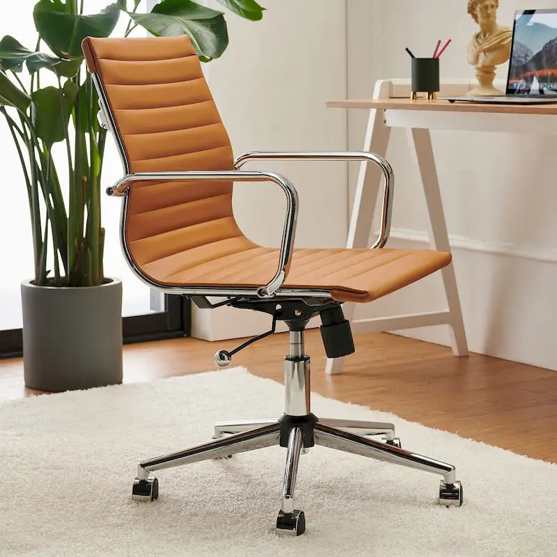 LUXMOD Chaise de Bureau à Domicile Côtelée Fauteuil de Bureau