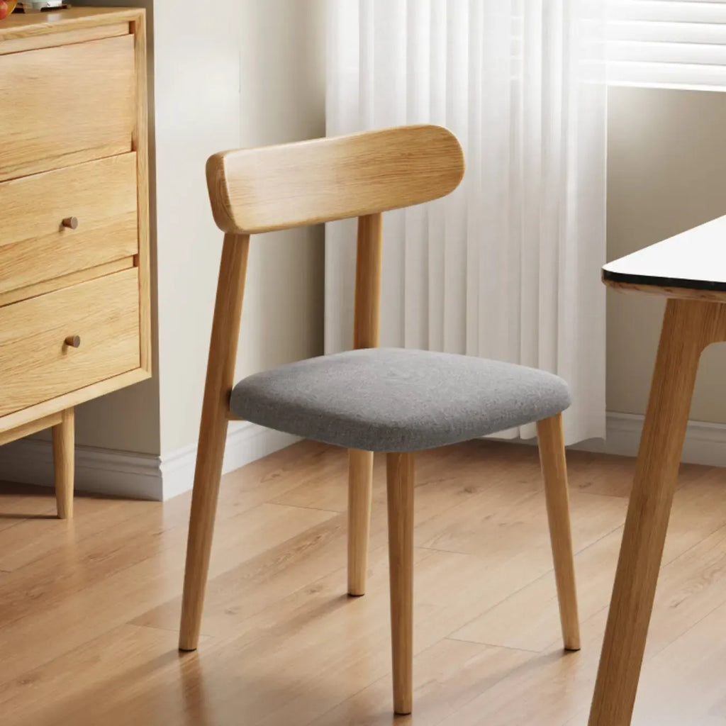 Chaise de salle à manger moderne en cuir sans accoudoirs avec dossier bas
