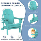 Chaise Adirondack pliable d'extérieur avec porte-gobelet