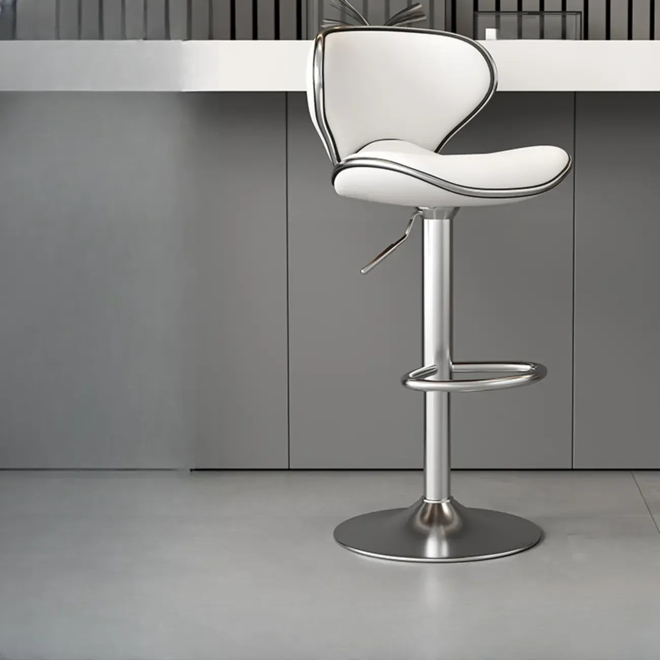 Tabouret de bar pivotant réglable en cuir rembourré