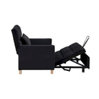 Chaise longue convertible 3-en-1 en lit, noir