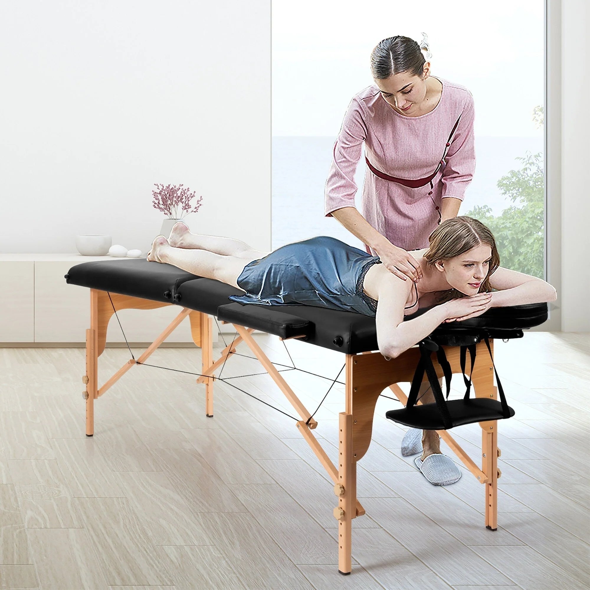 Table de massage portable 84L réglable lit de spa facial tatouage avec sac de transport