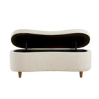 Banc de rangement rabattable en tissu bouclé taupe INK+IVY Bailey
