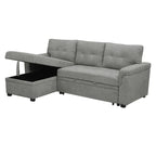 Canapé d'angle réversible convertible avec lit gigogne, méridienne avec rangement dissimulé et pieds durables