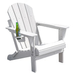 Chaise Adirondack pliable d'extérieur avec porte-gobelet