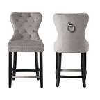Tabouret de comptoir Carter 24 Wingback capitonné avec clous (lot de 2)