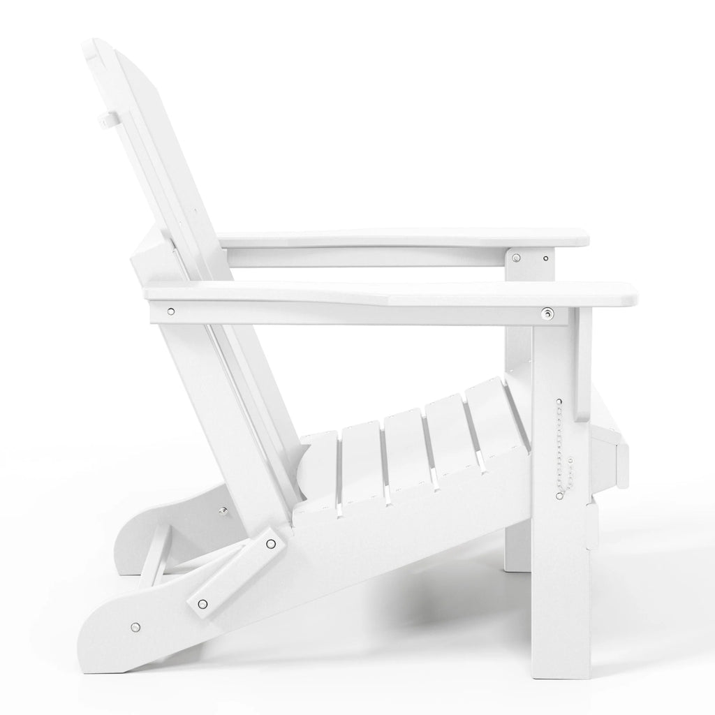 Chaise Adirondack pliante de patio d'extérieur tout temps résistante à la décoloration Polytrends Laguna
