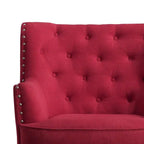 Fauteuil d'appoint capitonné à oreilles large de 76 cm en velours/lin Mignon de Moser Bay