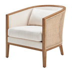 Fauteuil d'appoint en lin Tillman avec rotin