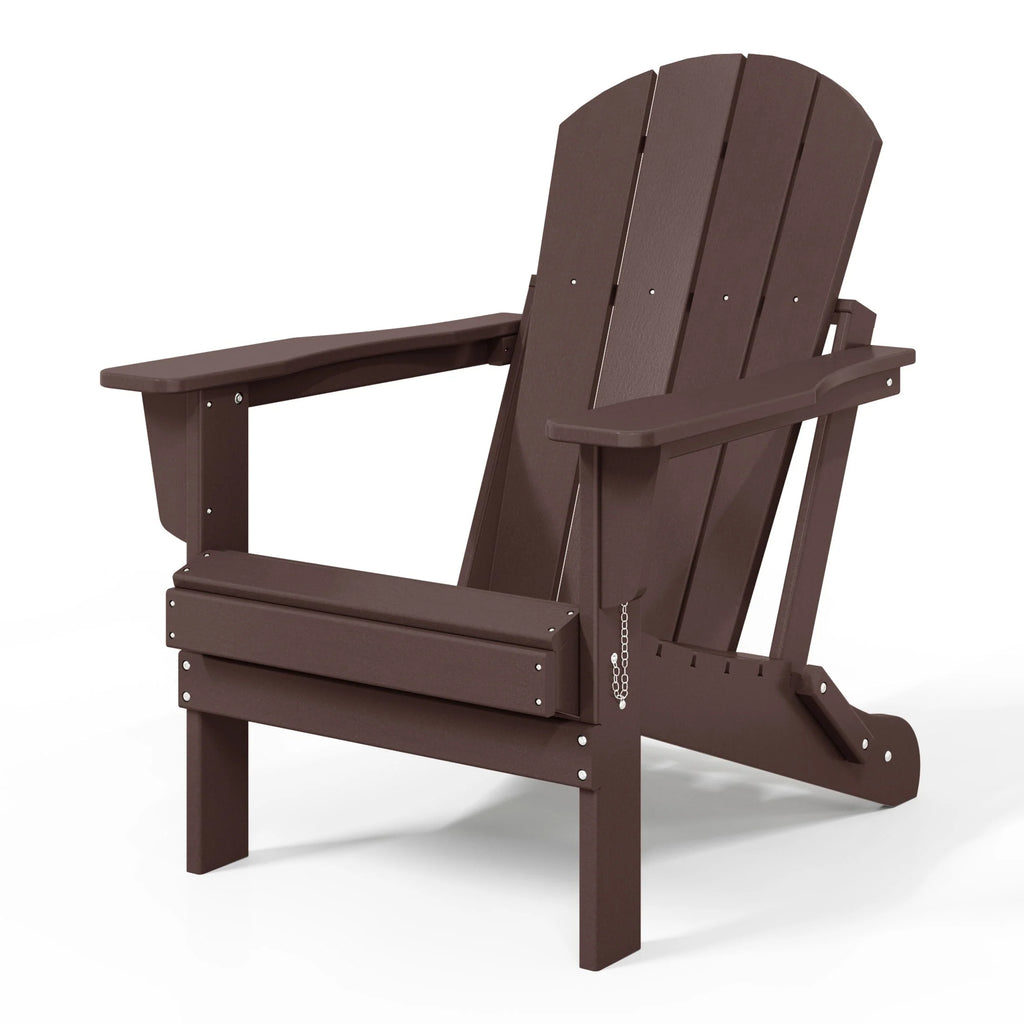 Chaise Adirondack pliante de patio d'extérieur tout temps résistante à la décoloration Polytrends Laguna