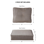 Ensemble de 2 coussins d'extérieur Sunbrella haut de gamme à assise profonde