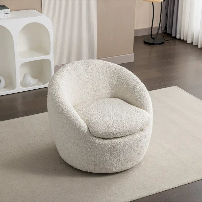 Fauteuil pivotant - Rotation à 360° - Tissu bouclé