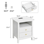 Tables de chevet lot de 2 avec station de recharge table d'appoint avec 2 tiroirs avec ports USB et prises de courant chevet de lit