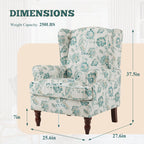 Fauteuil d'appoint moderne Erommy, fauteuil à dossier haut, canapé individuel en tissu capitonné avec pieds en bois pour salon