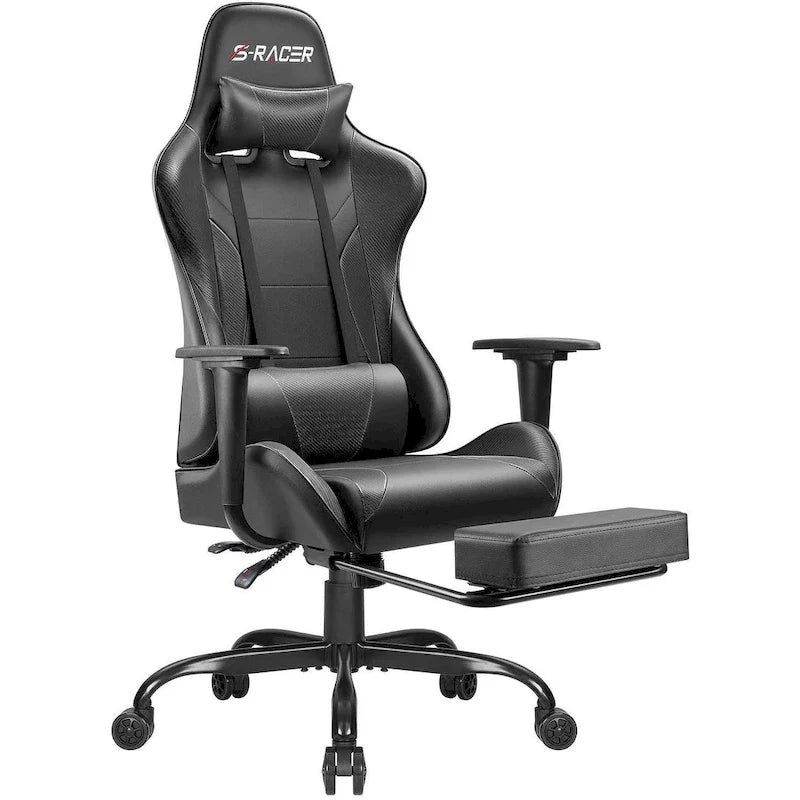 Chaise de jeu avec repose-pieds - Chaise de bureau ergonomique