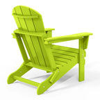 Chaise Adirondack pliante de patio d'extérieur tout temps résistante à la décoloration Polytrends Laguna