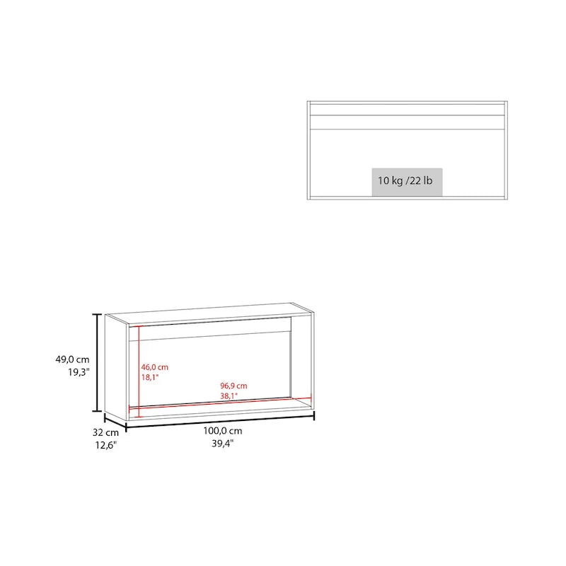 TUHOME Napoles Meuble Haut Mural Double Porte - N/A