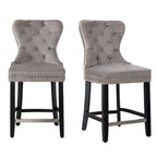 Tabouret de comptoir Carter 24 Wingback capitonné avec clous (lot de 2)