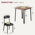 Ensemble Table et Chaises de Salle à Manger Moderne - 3 Pièces