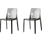 Chaise de salle à manger en acrylique ambré sans accoudoirs et à dossier bas