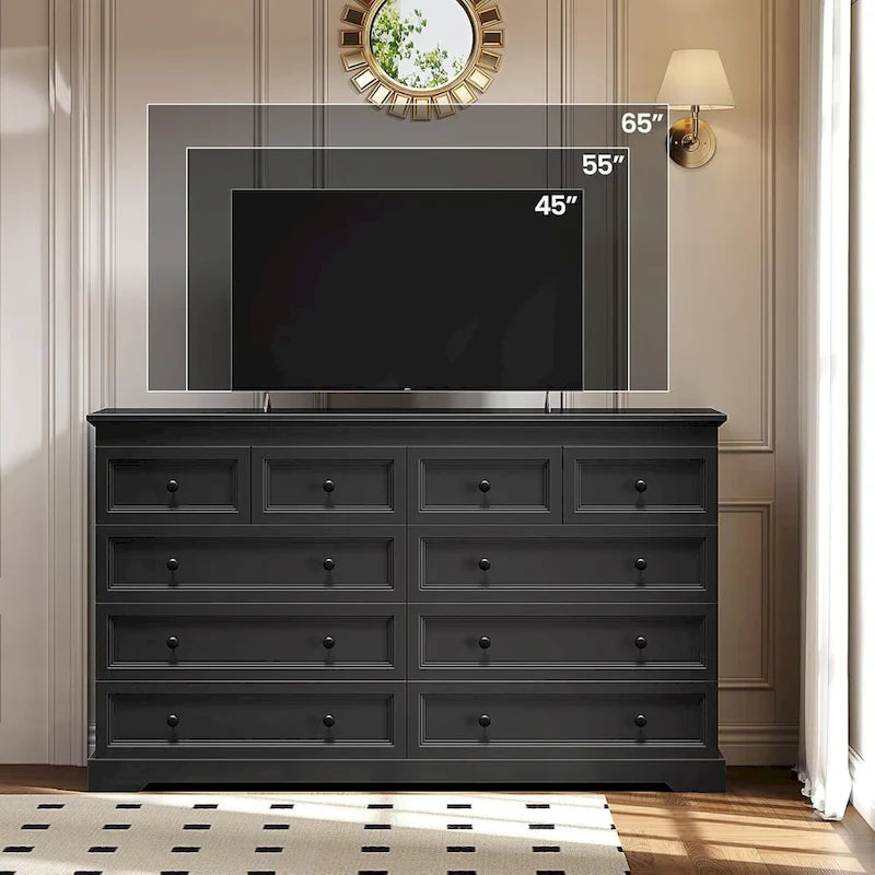Commode à 10 tiroirs, 55 grands tiroirs, Commode et chiffonnier en bois