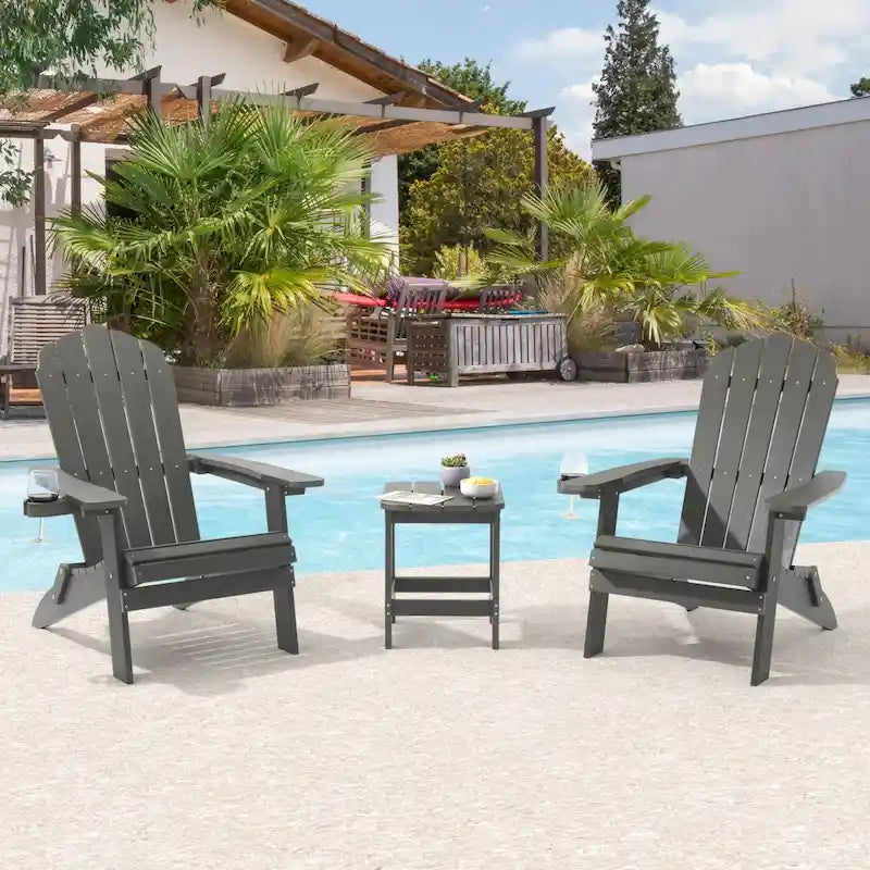 Lot de 2 chaises Adirondack pliantes Bonosuki pour patio et brasero