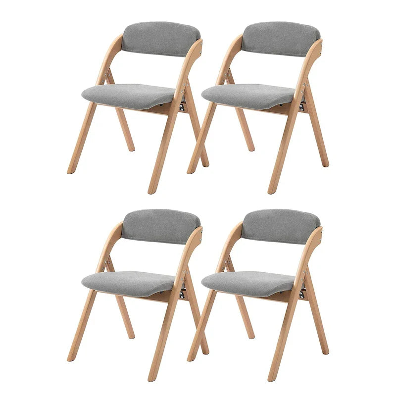 Chaises de salle à manger pliantes empilables en bois avec sièges rembourrés (lot de 4)