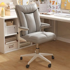 Chaise de bureau pivotante réglable en tissu blanc moderne