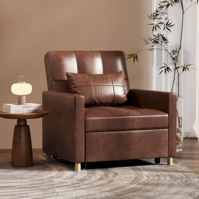 AECOJOY Fauteuil Convertible 3-en-1 avec Oreiller et Dossier Réglable