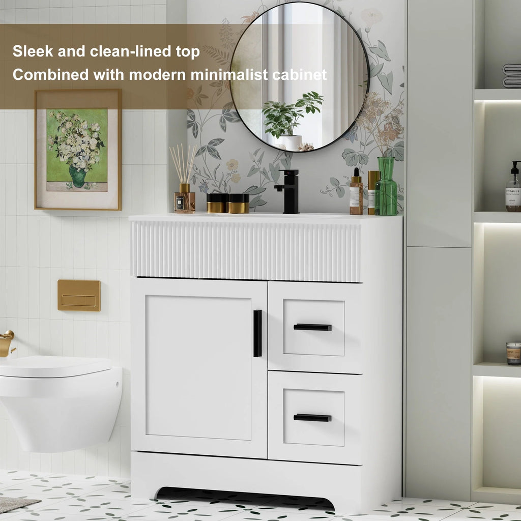 Meuble-lavabo Wavy Line 30/36/48 avec évier et robinet