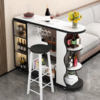 Table de bar îlot avec plateau en pierre et rangement pour bars à domicile