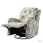 Fauteuil inclinable pivotant manuel Arlette contemporain à fleurs avec dossier capitonné