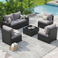 Ensembles de meubles de patio extérieurs avec coussin épais de 10 cm