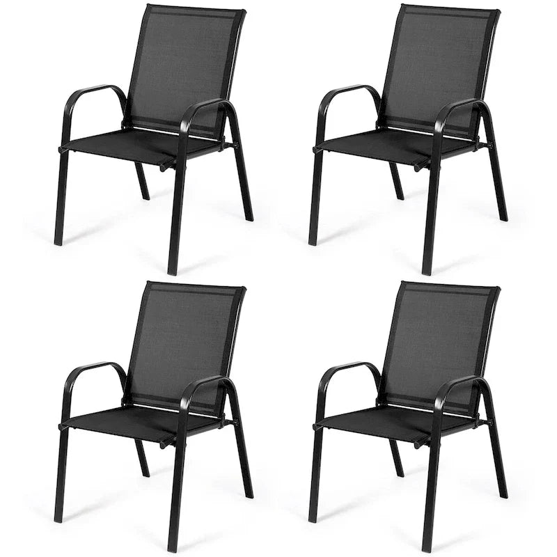 Costway Lot de 4 chaises de jardin et de terrasse avec accoudoirs – Voir détails