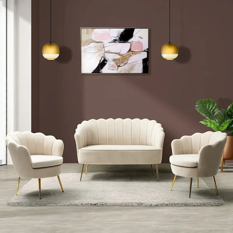 Ensemble de salon 3 pièces Xabier 132 cm par HULALA HOME