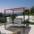 Abri barbecue/pergola de gril à structure en acier de 1,5 m x 2,4 m pour l'extérieur