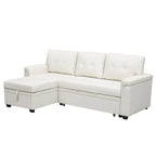 Canapé d'angle réversible convertible avec lit gigogne, méridienne avec rangement dissimulé et pieds durables