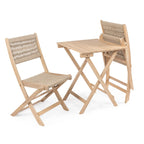 Ensemble de bistro d'extérieur pliant 3 pièces Cadiz Modern Coastal en bois d'acacia, par JONATHAN Y