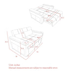 Canapé convertible 54 pouces avec deux places inclinables