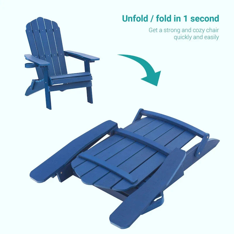 Lot de 2 chaises Adirondack pliantes Bonosuki pour patio et brasero