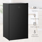 HOMCOM Mini-réfrigérateur avec congélateur 90 L, petit réfrigérateur avec thermostat réglable pour chambre