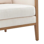 Fauteuil d'appoint en lin Tillman avec rotin