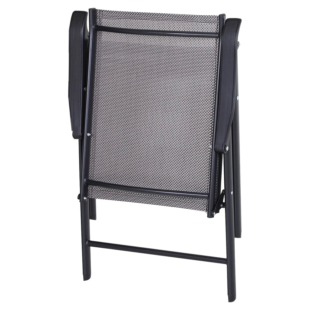 Ensemble de 4 chaises de patio pliantes Outsunny au design simple et chic, confortables pour la terrasse, le jardin, la cour et les voyages