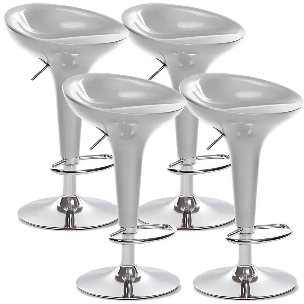 Tabouret de bar pivotant en plastique chromé, réglable en hauteur