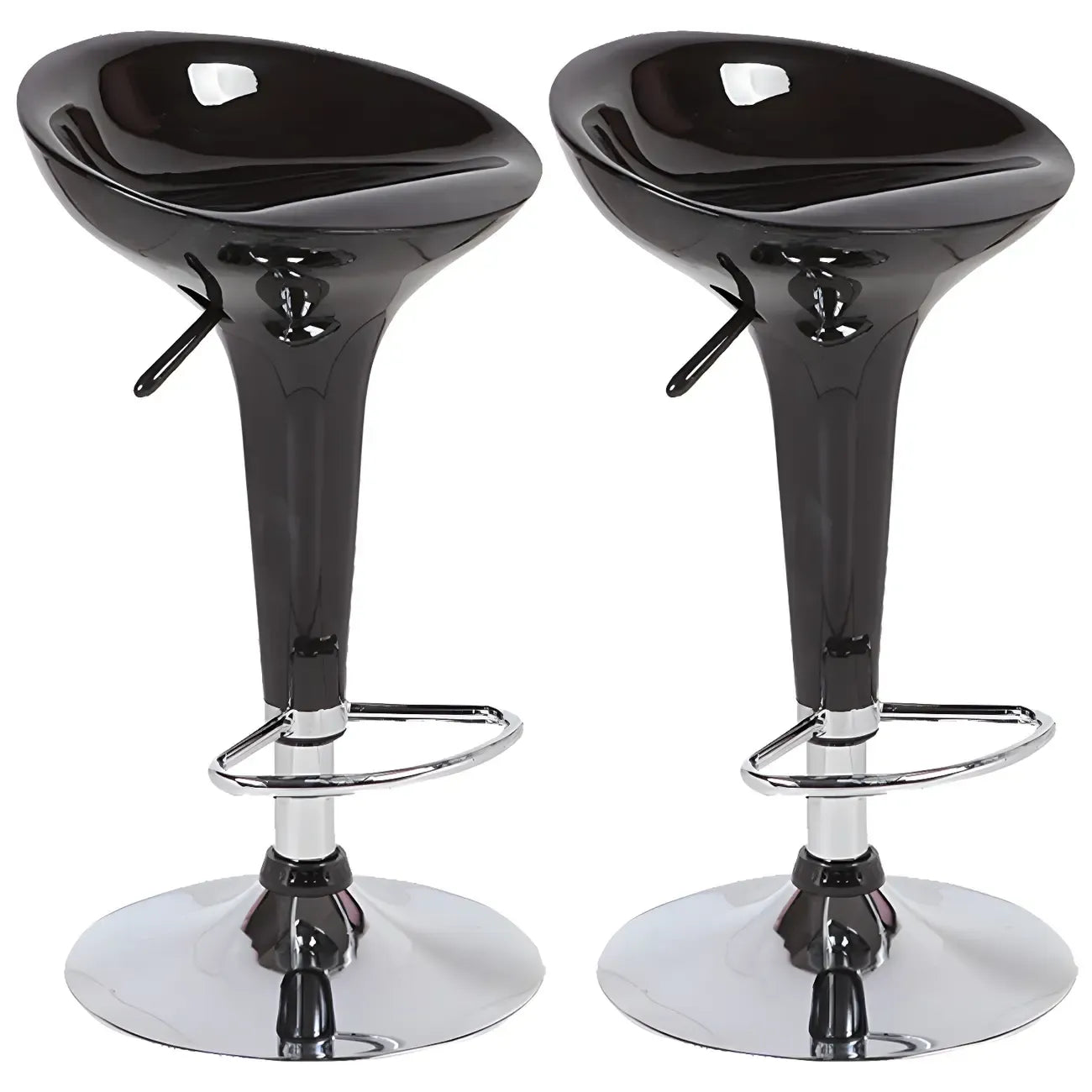 Tabouret de bar pivotant en plastique chromé, réglable en hauteur