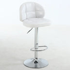 Tabouret de bar réglable pivotant en cuir contemporain