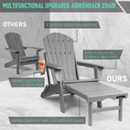 Chaise Adirondack pliante et réglable Vrakae avec repose-pieds