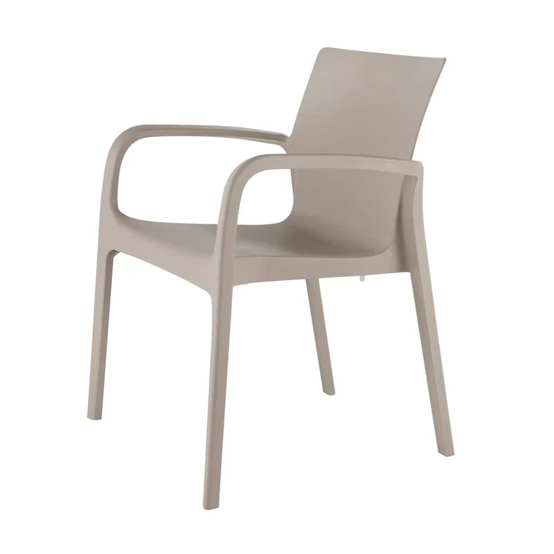Chaise de salle à manger empilable avec accoudoirs Alissa, en résine, tout temps, lot de 2
